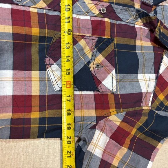 BKE Buckle Athletic Fit Long Sleeve Red Blue Plaid Button Down Shirt Men’s Sz L - Picture 6 of 6